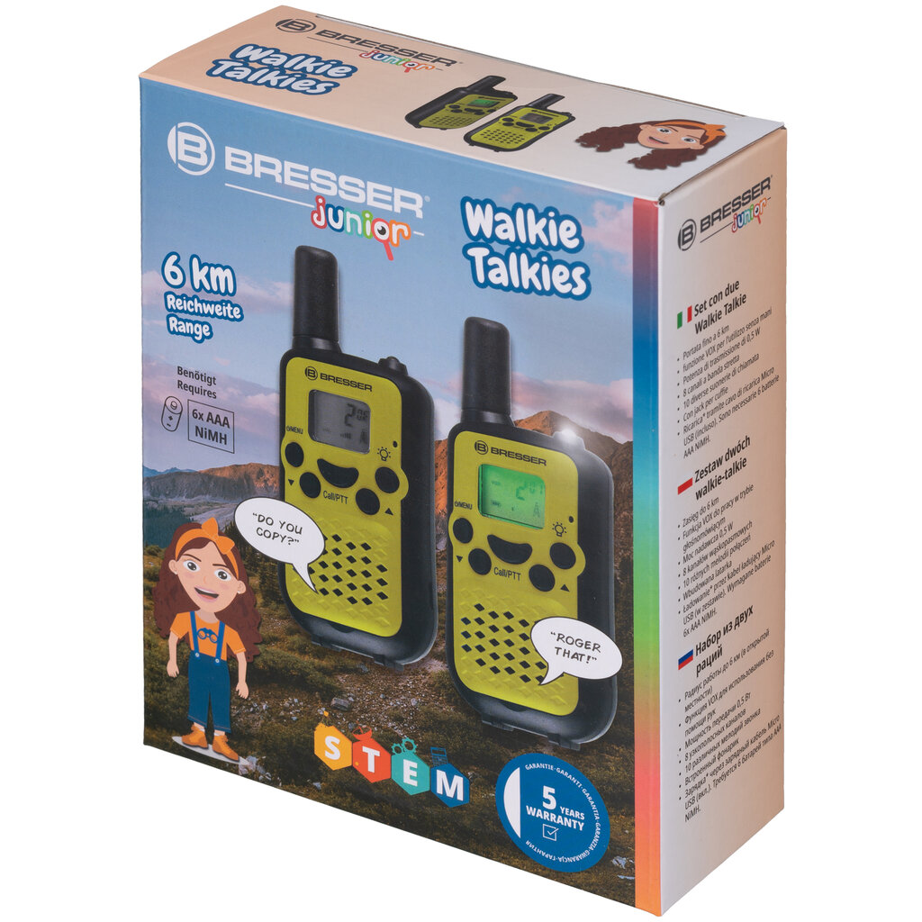 BRESSER JUNIOR Walkie Talkie racijų rinkinys kaina ir informacija | Radijo stotelės, racijos | pigu.lt