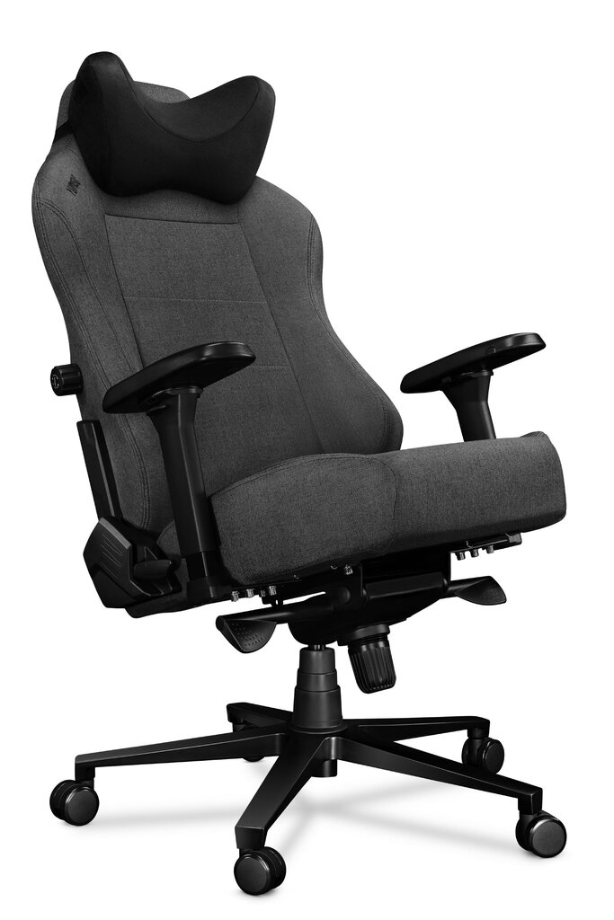Kompiuterio kėdė Yumisu 2054, kompiuterinių žaidimų žaidėjams, medžiaginis apmušalas, pilkai juodas spalvos цена и информация | Biuro kėdės | pigu.lt
