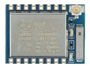 WiFi modulis ESP-07 ESP8266 Black - 9 GPIO, ADC цена и информация | Электроника с открытым кодом | pigu.lt