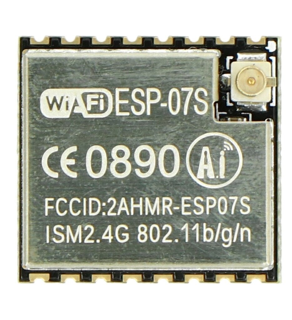 WiFi modulis ESP-07S ESP8266 - 9 GPIO, ADC, u.FL jungtis kaina ir informacija | Atviro kodo elektronika | pigu.lt