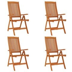 Sulankstomos sodo kėdės vidaXL, 4 vnt., rudos kaina ir informacija | Lauko kėdės, foteliai, pufai | pigu.lt