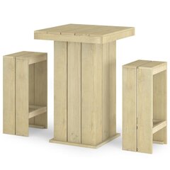 Sodo baro baldų komplektas, 3 dalių, impregnuota pušies mediena kaina ir informacija | Lauko baldų komplektai | pigu.lt