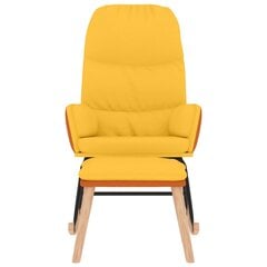 Supama kėdė su taburete, Audinys, garstyčių geltona kaina ir informacija | Svetainės foteliai | pigu.lt