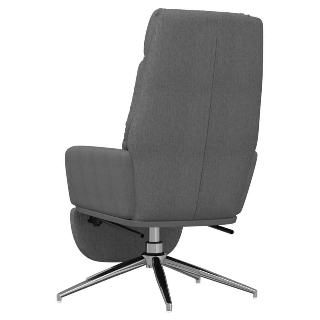 Poilsio kėdė su pakoja, Audinys, tamsiai pilka kaina ir informacija | Svetainės foteliai | pigu.lt