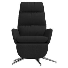 Poilsio kėdė su pakoja, Audinys, juoda kaina ir informacija | Svetainės foteliai | pigu.lt