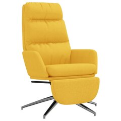 Poilsio kėdė su pakoja, Audinys, garstyčių geltona цена и информация | Кресла в гостиную | pigu.lt