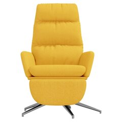 Poilsio kėdė su pakoja, Audinys, garstyčių geltona цена и информация | Кресла в гостиную | pigu.lt