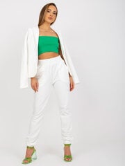 белый хлопковый базовый комплект из двух частей с брюками цена и информация | Женские костюмы | pigu.lt