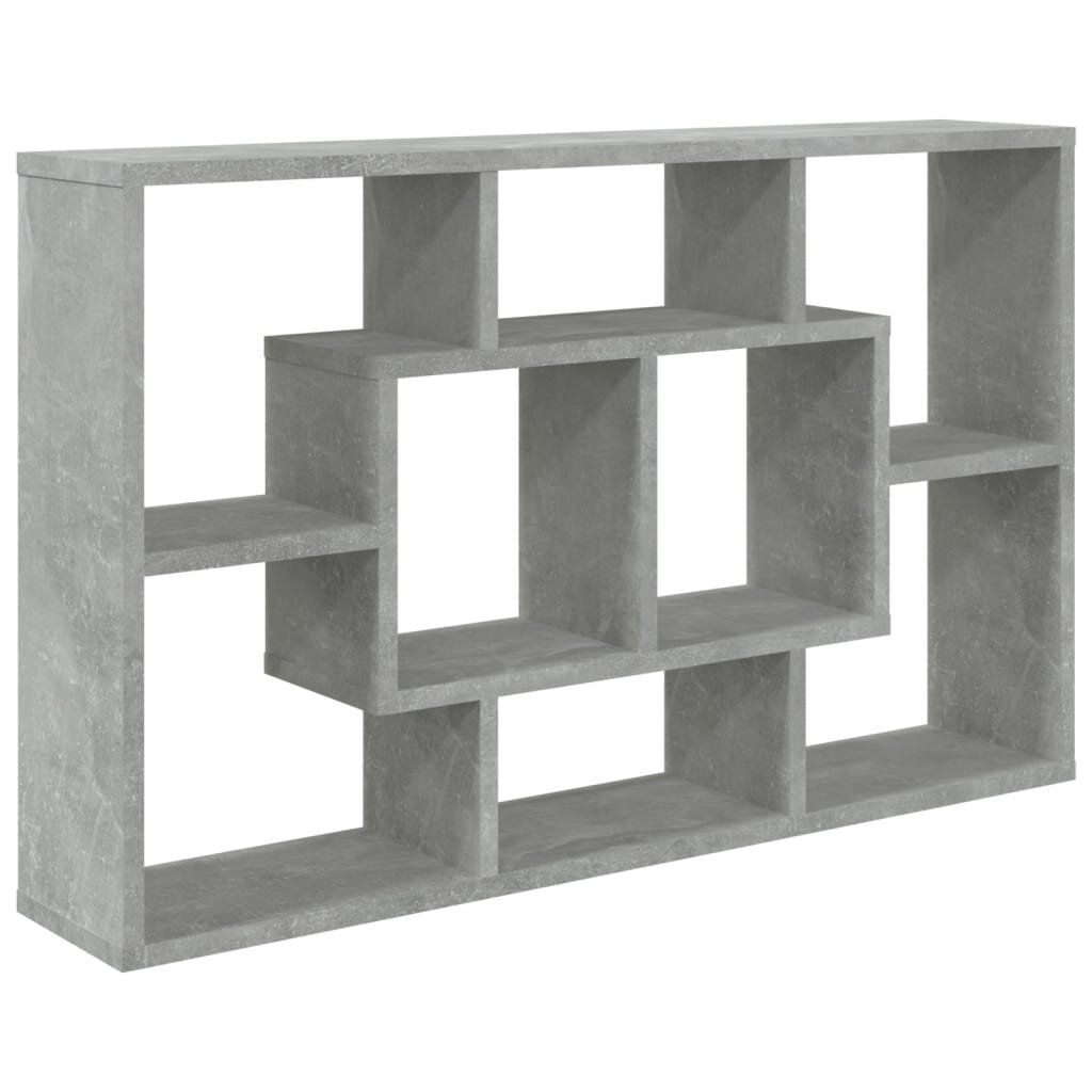Sieninė lentyna, betono pilka, 85x16x52,5cm, apdirbta mediena цена и информация | Lentynos | pigu.lt