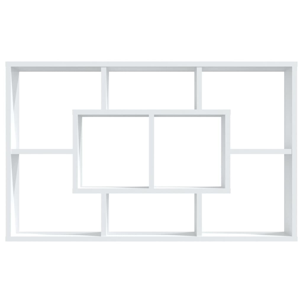 Sieninė lentyna, balta, 85x16x52,5cm, apdirbta mediena, blizgi kaina ir informacija | Lentynos | pigu.lt