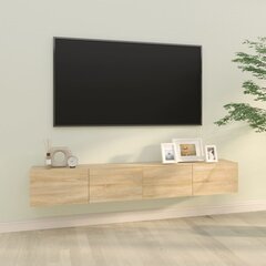Televizoriaus spintelės, 2vnt., ąžuolo, 100x30x30cm, mediena kaina ir informacija | TV staliukai | pigu.lt