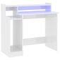 Rašomasis stalas su led apšvietimu, baltas, 97x90x45cm, mediena kaina ir informacija | Kompiuteriniai, rašomieji stalai | pigu.lt