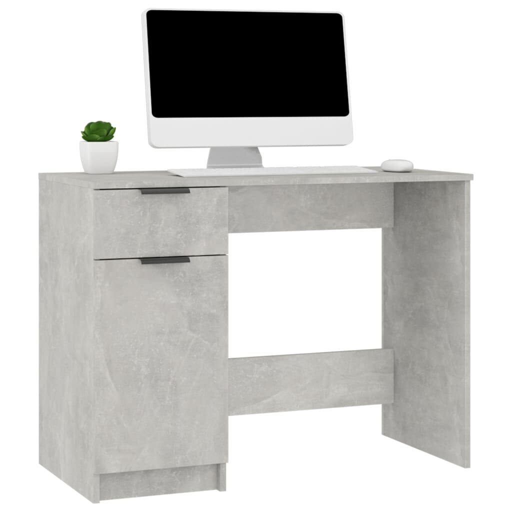 Rašomasis stalas, betono pilka, 100x50x75cm, mediena kaina ir informacija | Kompiuteriniai, rašomieji stalai | pigu.lt