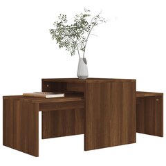 Kavos staliukų rinkinys, Mediena, 100x48x40cm, rudo ąžuolo spalva kaina ir informacija | Kavos staliukai | pigu.lt
