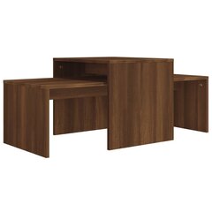 Kavos staliukų rinkinys, Mediena, 100x48x40cm, rudo ąžuolo spalva kaina ir informacija | Kavos staliukai | pigu.lt