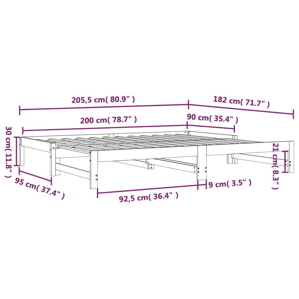 Lova 90x200cm, balta kaina ir informacija | Lovos | pigu.lt