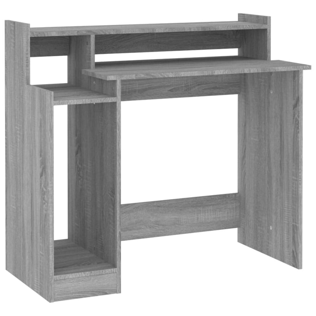Rašomasis stalas su led apšvietimu, pilkas, 97x90x45cm, mediena kaina ir informacija | Kompiuteriniai, rašomieji stalai | pigu.lt