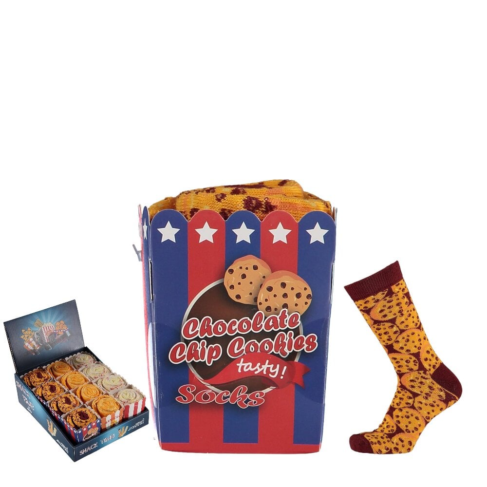 Unisex Kojinės dovanų dėžutėje Snack Time Socks Chocolade Chip Cookies kaina ir informacija | Moteriškos kojinės | pigu.lt