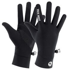 Унисекс перчатки для разминки, подходящие для сенсорного экрана Stark Soul 1042, черные цена и информация | Мужские шарфы, шапки, перчатки | pigu.lt