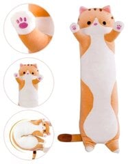 Милый плюшевый кот-антистресс, оранжевый, 50 см цена и информация | Мягкие игрушки | pigu.lt