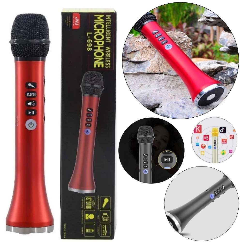 Belaidis karaoke mikrofonas, Raudonos spalvos цена и информация | Mikrofonai | pigu.lt