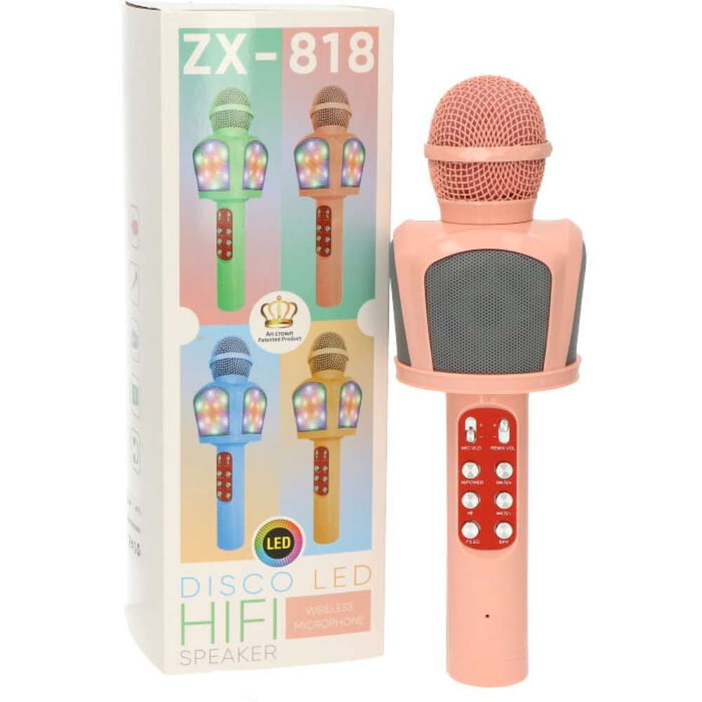 Belaidis karaoke mikrofonas, Rožinės spalvos цена и информация | Mikrofonai | pigu.lt