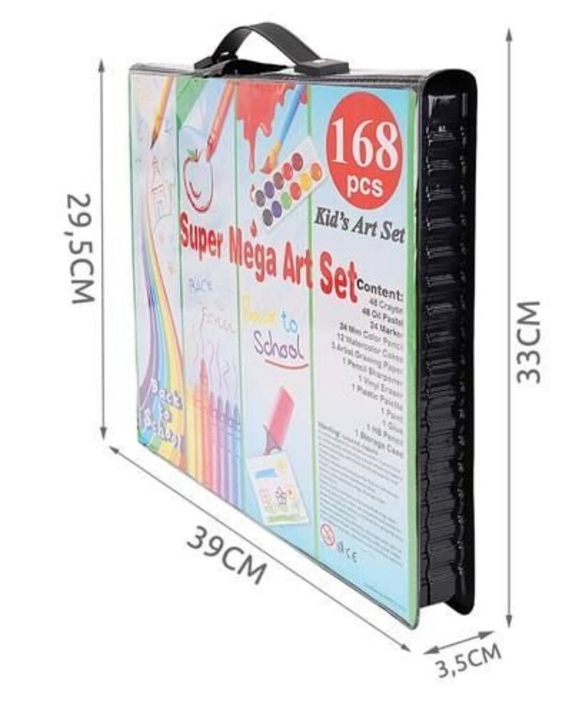 Tapybos–piešimo rinkinys lagamine, 168 dalių kaina ir informacija | Piešimo, tapybos, lipdymo reikmenys | pigu.lt