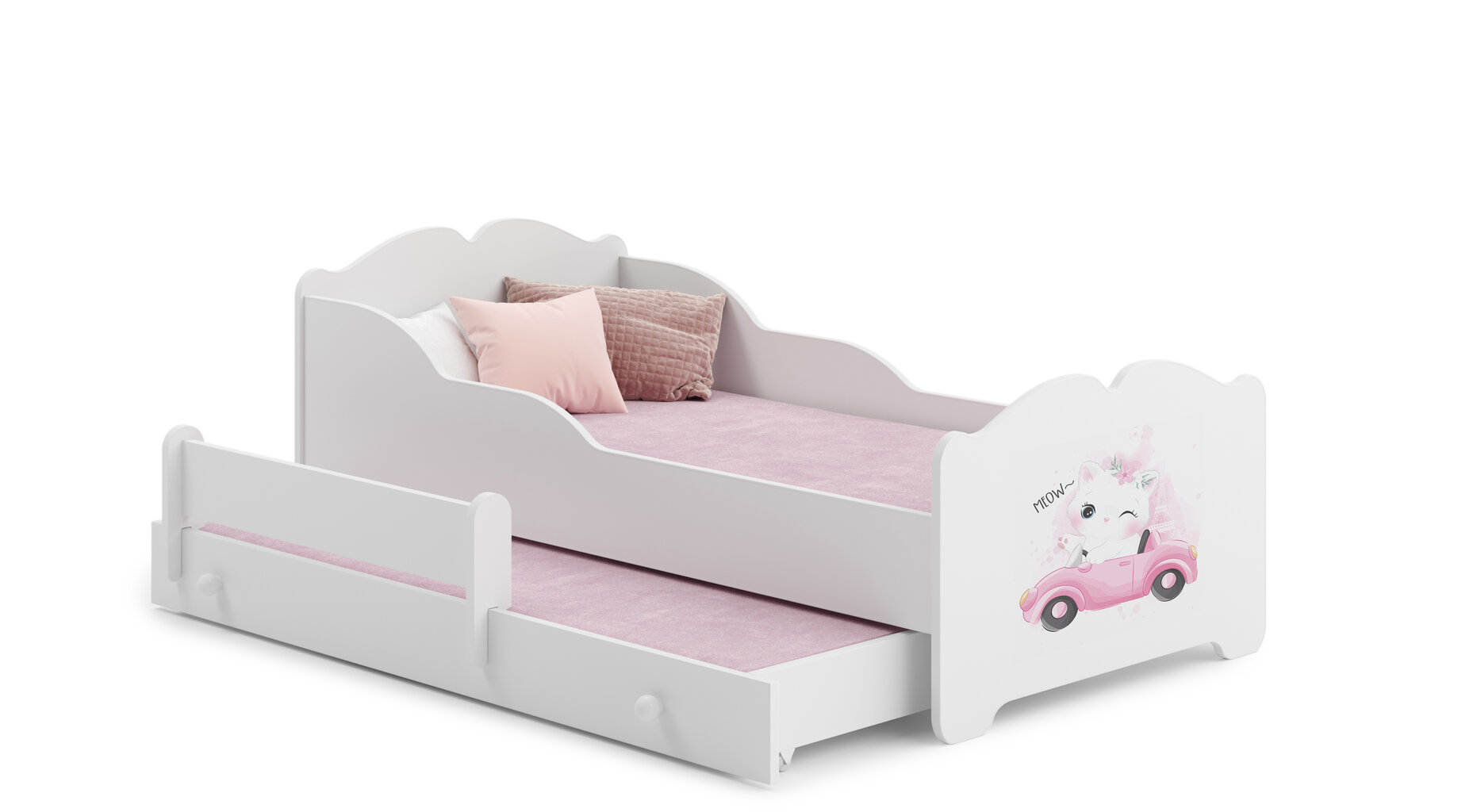 Vaikiška lova Ximena II Cat in a Car 160x80cm kaina ir informacija | Vaikiškos lovos | pigu.lt