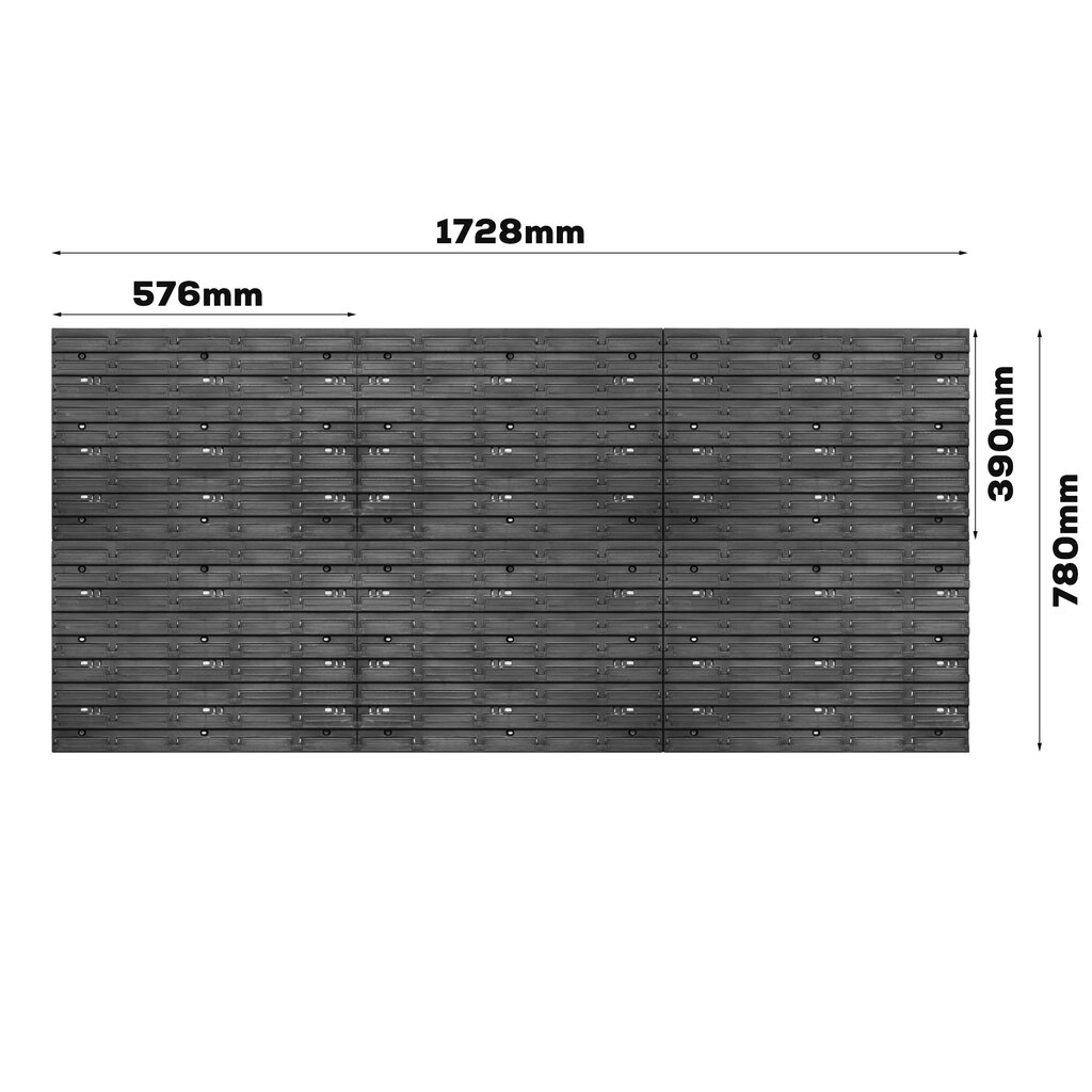 Sandėliavimo sistemos sieninė lentyna 1728 x 780 mm kaina ir informacija | Įrankių dėžės, laikikliai | pigu.lt