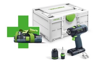 T 18+3-Basic-4,0 Аккумуляторная дрель Festool 576448 цена и информация | Шуруповерты, дрели | pigu.lt