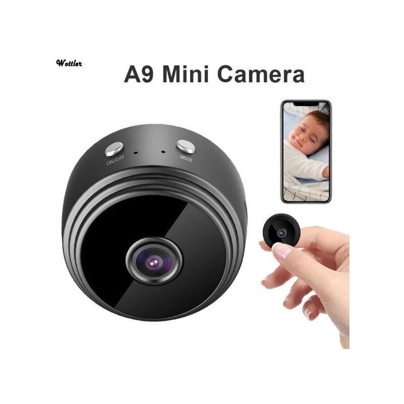Mini Wifi IP kamera HD 1080P belaidė vidaus kamera su naktiniu pašvietimu, 90 laipsnių filmavimo kampas цена и информация | Stebėjimo kameros | pigu.lt