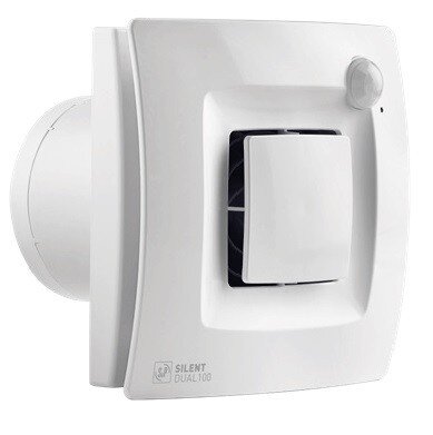 Ventiliatorius Soler&Palau Silent Dual 100 su judesio ir drėgmės jutikliu kaina ir informacija | Vonios ventiliatoriai | pigu.lt