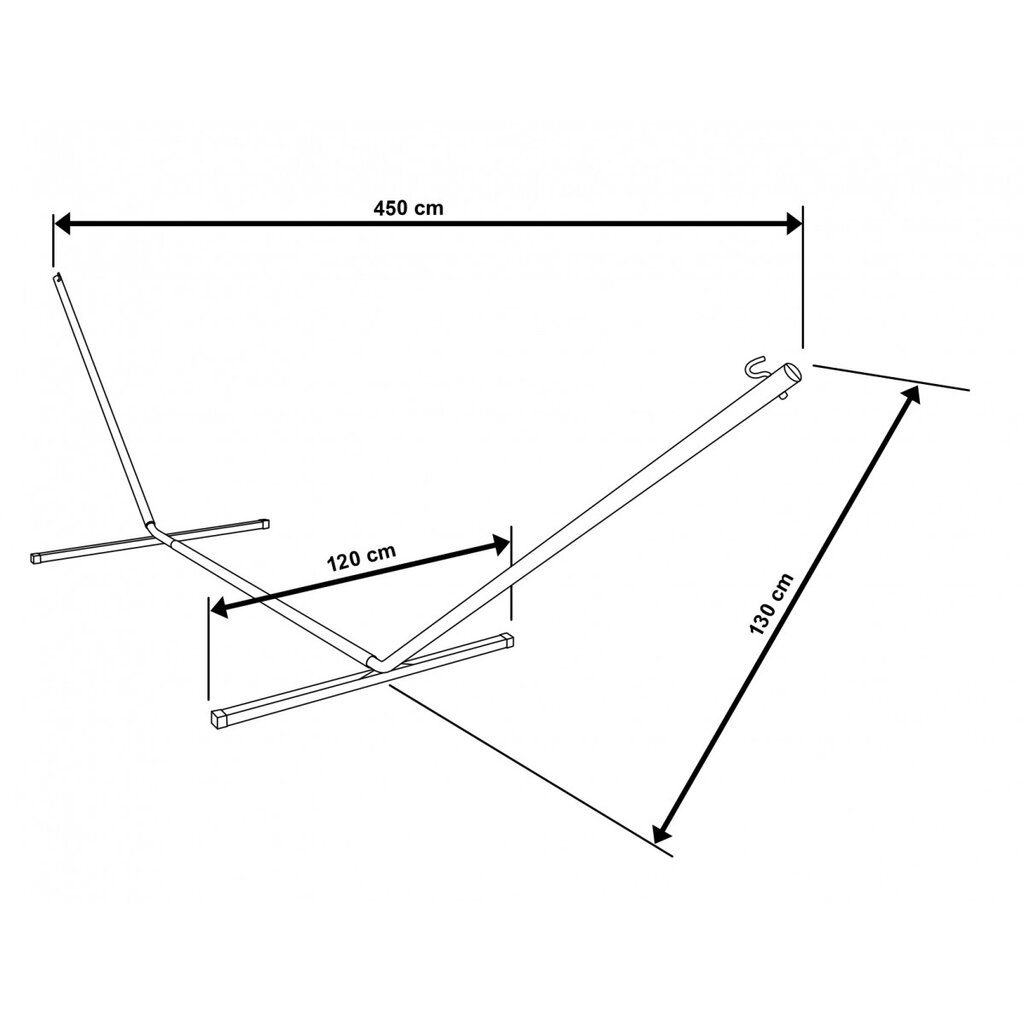 Metalinis hamako rėmas, 450x120x130 kaina ir informacija | Hamakai | pigu.lt