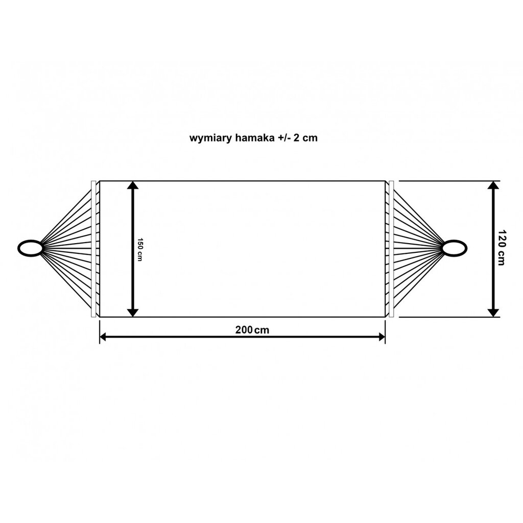 Dvivietis hamakas, 200x150 kaina ir informacija | Hamakai | pigu.lt