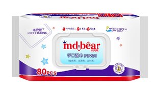 Drėgnos servetėlės MD Bear, 80vnt kaina ir informacija | Drėgnos servetėlės, paklotai | pigu.lt
