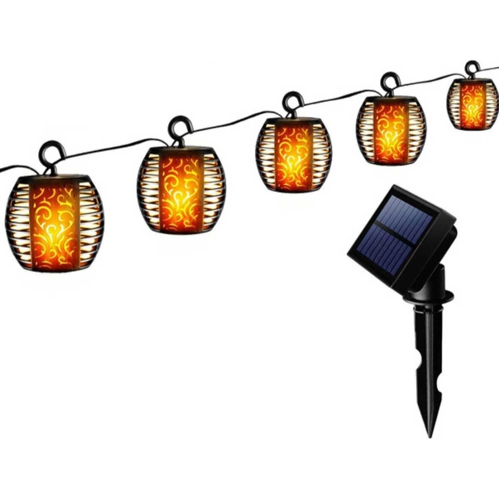 LED lempa su virve ir saulės baterija Saska Garden, 5 vnt. kaina ir informacija | Lauko šviestuvai | pigu.lt