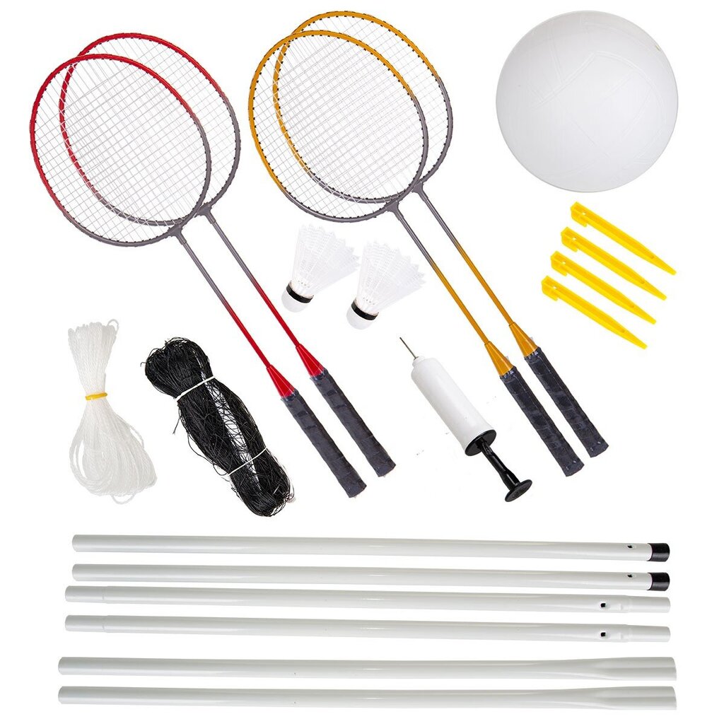 Badmintono ir tinklinio rinkinys Enero 10in1 kaina ir informacija | Badmintonas | pigu.lt