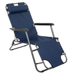 Складной стул с подголовником, темно-синий цена и информация | Туристическая мебель | pigu.lt