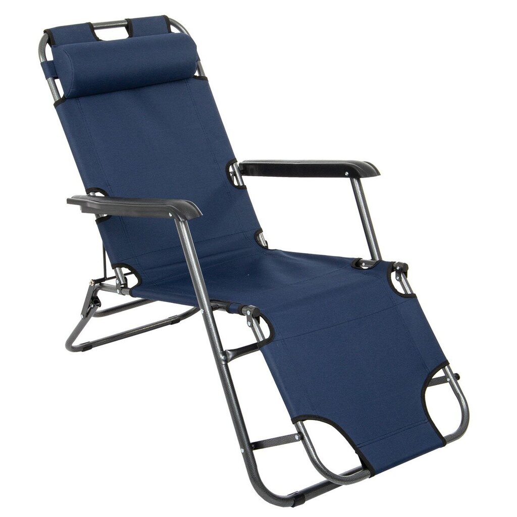 Sulankstoma kėdė su atlošu galvai Royokamp, tamsiai mėlyna kaina ir informacija | Turistiniai baldai | pigu.lt
