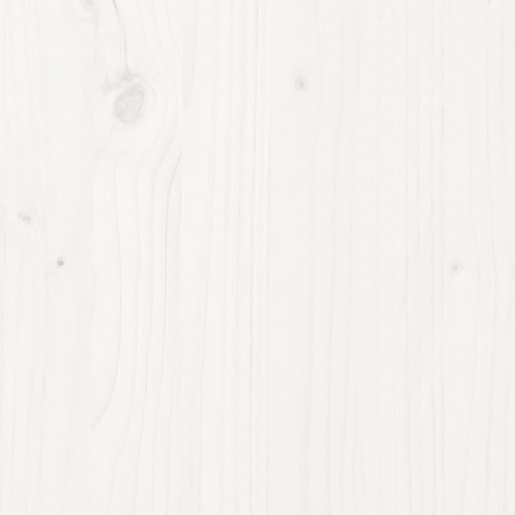 VidaXL Lovos rėmas, baltos spalvos, 140 x 200 cm, pušies medienos masyvas kaina ir informacija | Lovos | pigu.lt