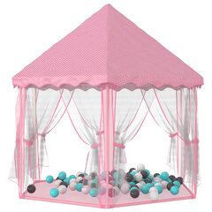 Princesių žaidimų palapinė su 250 kamuoliukų, rožinė, 133x140cm kaina ir informacija | Vaikų žaidimų nameliai | pigu.lt