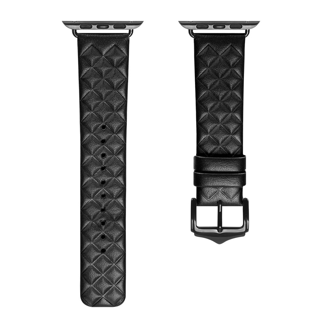Dux Ducis Leather Watch Band Bracelet Genuine Black kaina ir informacija | Išmaniųjų laikrodžių ir apyrankių priedai | pigu.lt