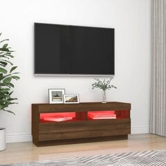 Televizoriaus spintelė su LED, 100x35x40cm, ruda ąžuolo spalva kaina ir informacija | TV staliukai | pigu.lt