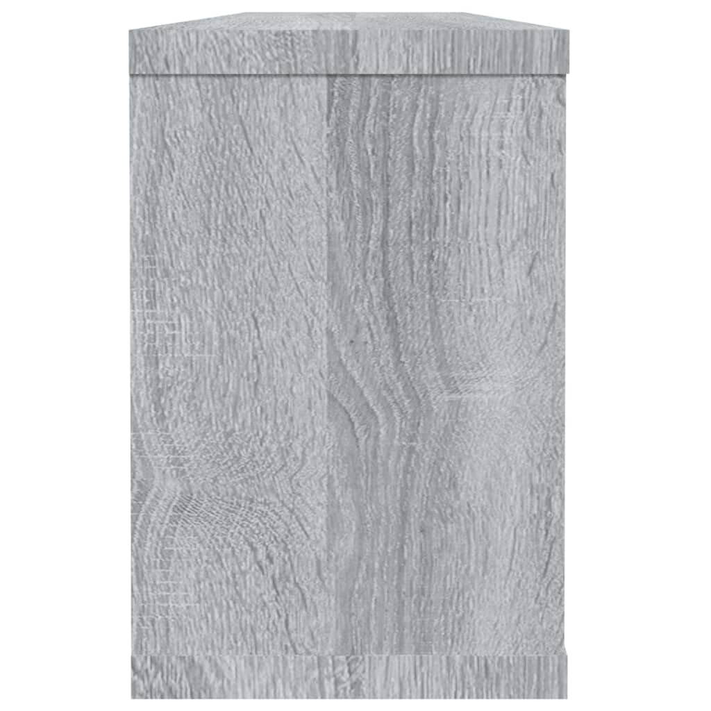 Sieninės lentynos, 2vnt., pilkos ąžuolo, 60x15x23cm, mediena kaina ir informacija | Lentynos | pigu.lt