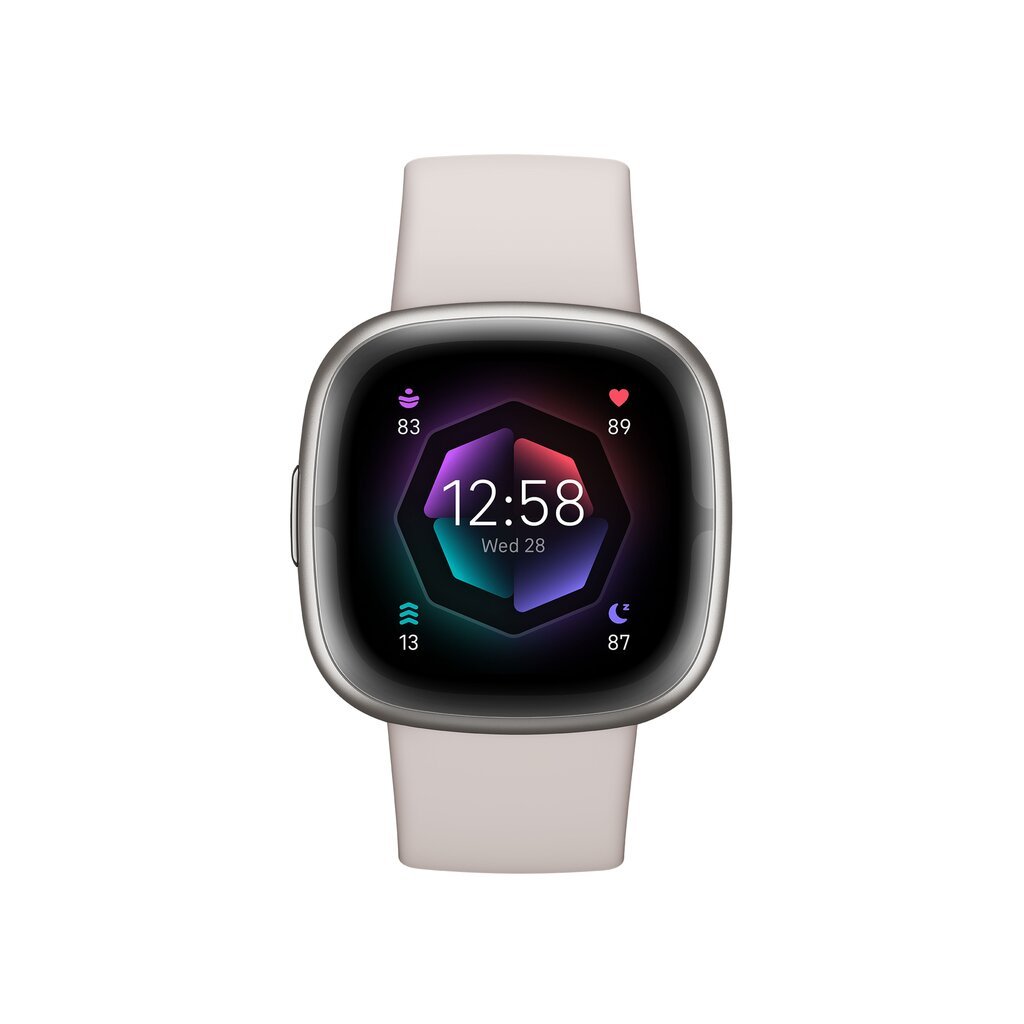 Смарт-часы Fitbit Sense 2, Lunar White/Platinum FB521SRWT цена | pigu.lt