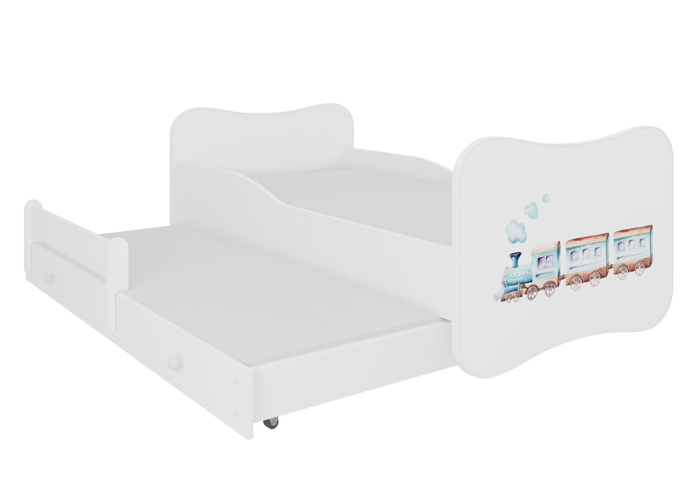 Vaikiška lova Gonzalo II Railway 160x80cm kaina ir informacija | Vaikiškos lovos | pigu.lt