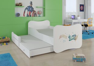 Детская кровать Gonzalo II Plane with a Banner 160x80см + матрас цена и информация | Детские кровати | pigu.lt