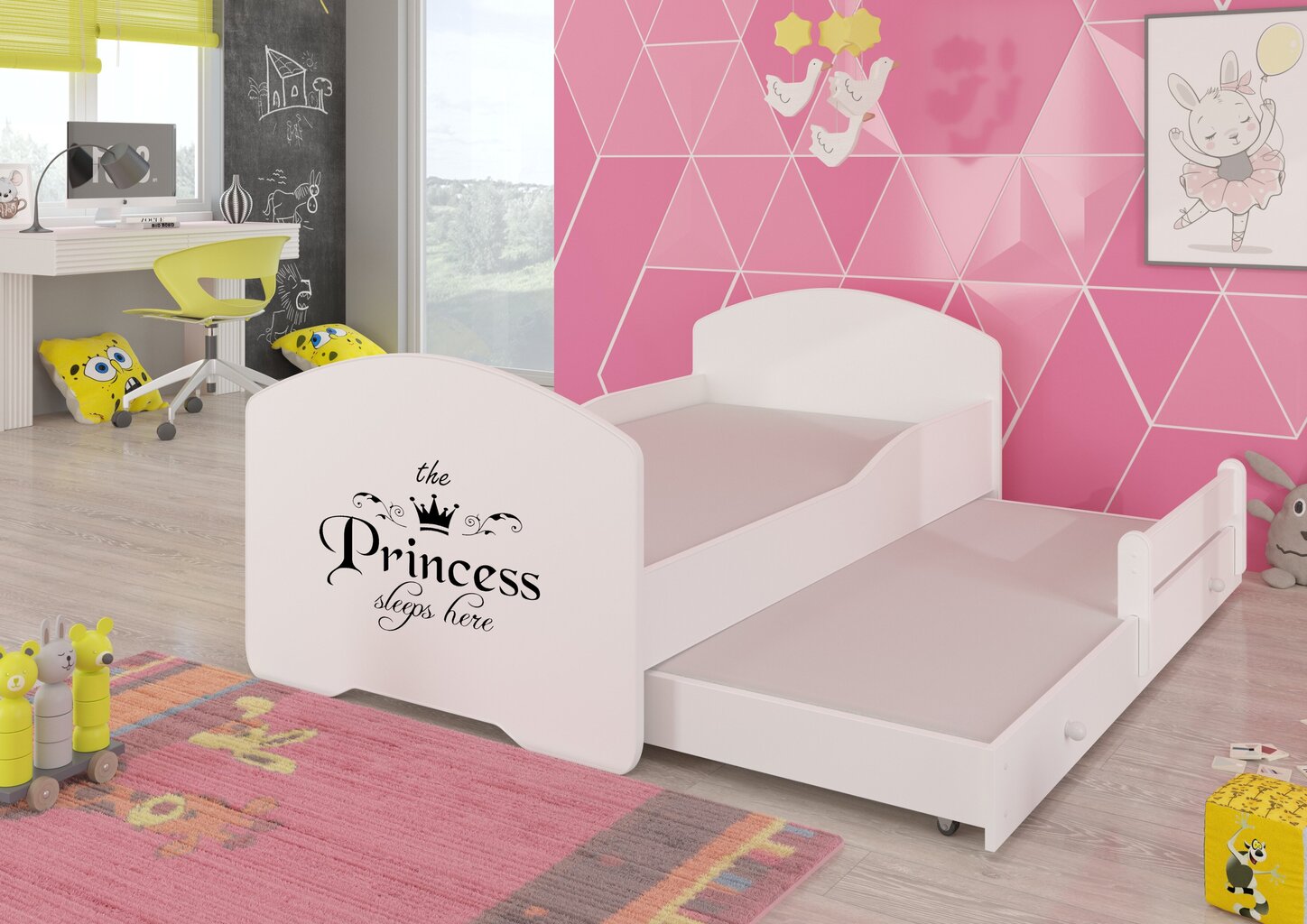 Vaikiška lova Pepe II Princess Black 160x80cm цена и информация | Vaikiškos lovos | pigu.lt