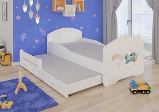 Детская кровать Pepe II Plane with a Banner 160x80см + матрас цена и информация | Детские кровати | pigu.lt