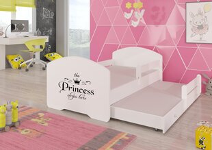 Детская кровать Pepe II Barrier Princess Black 160x80см + Матрас цена и информация | Детские кровати | pigu.lt